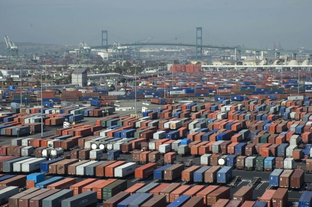 Port of Los Angeles containers.