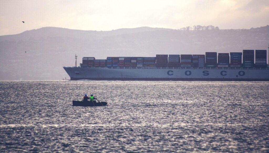 Cargo vessel at sea